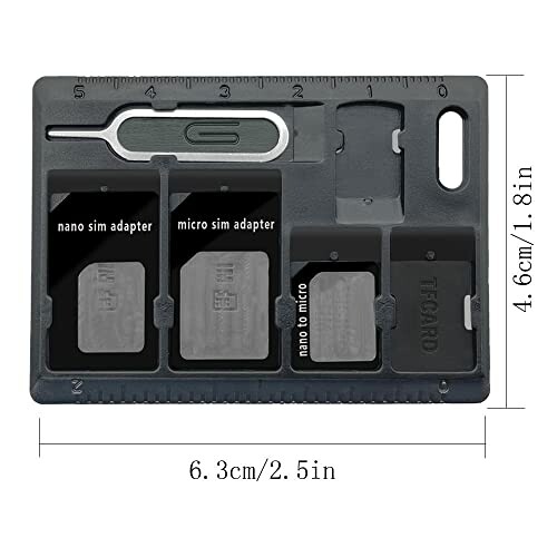 SIM card adapter kit with ejector pin and adapters