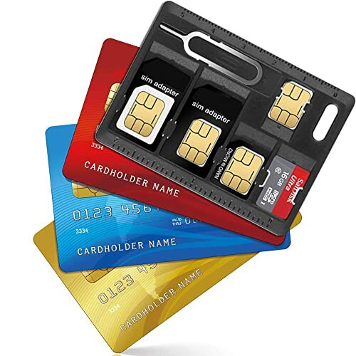 SIM card adapters and credit card style holders.